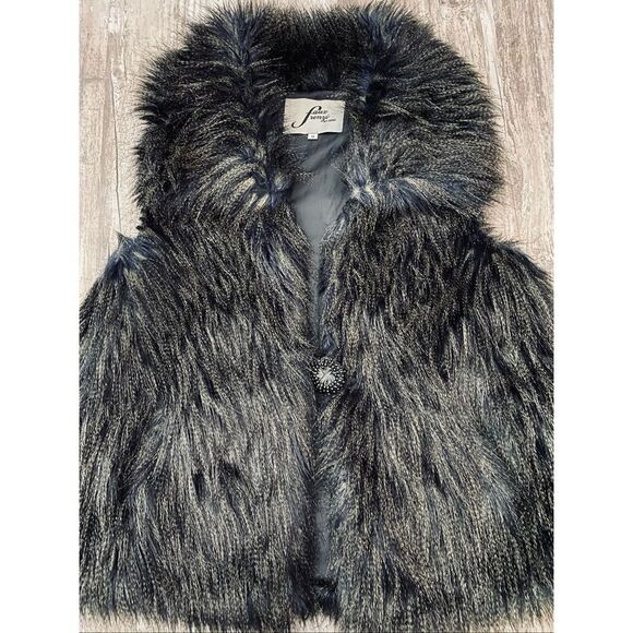 Faux Frenzi by Dena Vintage Fur Vest Fall Sz Medium - Picture 5 of 9
